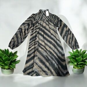 NWT Grade & Gather smocked mock neck silk feel dress